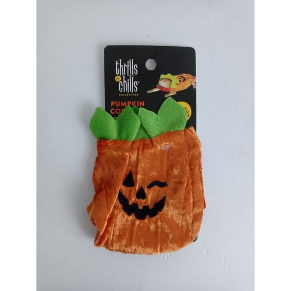 Thrills & Chills Collection Pumpkin Reptile Costume For Bearded Dragons - Picture 1 of 6